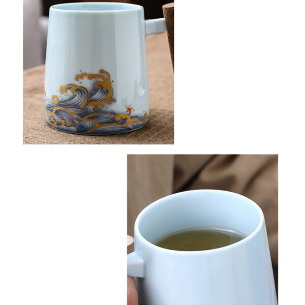 TC1GQ172 7 1 Tumbling Waves Tea Mug with Infuser and Lid 15 OZ