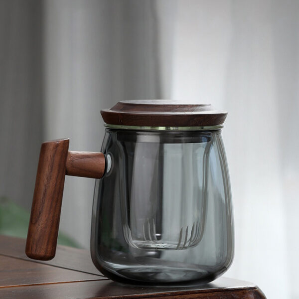 TC1GQ178 0 Glass Steep Tea Mug with Infuser and Lid 17 OZ
