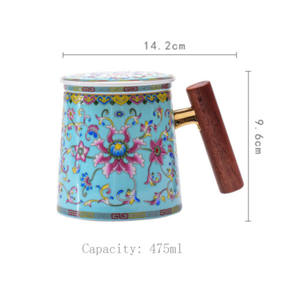 TC1GQ204 2 Flowers Travel Tea Mug with Infuser and Lid 16.7 OZ