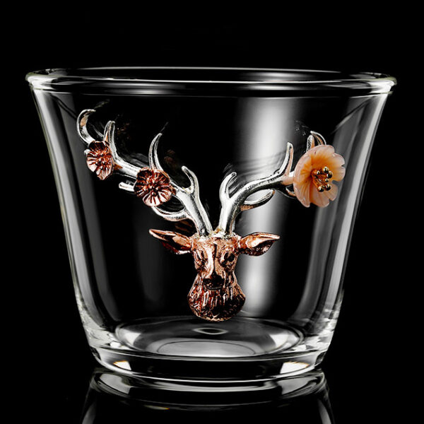 TC1GQ213 1 Elk Flower Tea Tasting Glass Cup