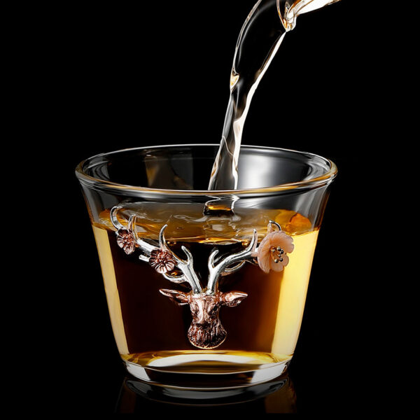 TC1GQ213 6 Elk Flower Tea Tasting Glass Cup