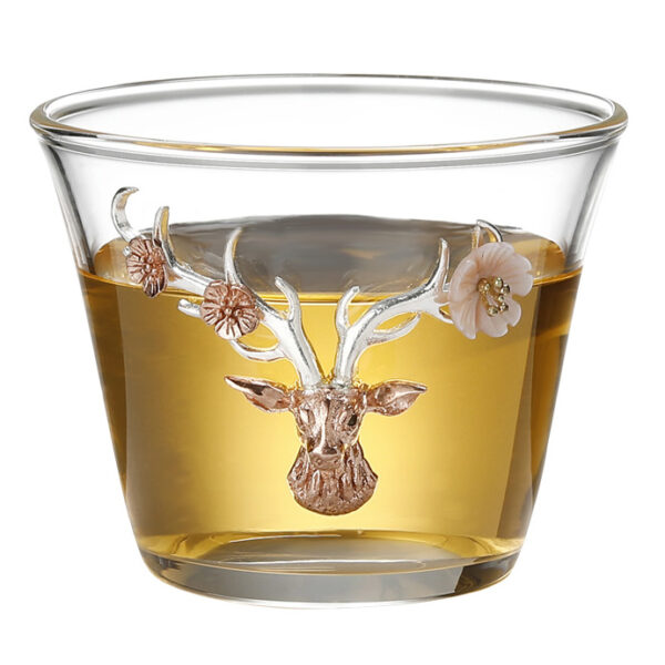 TC1GQ213 FF Elk Flower Tea Tasting Glass Cup