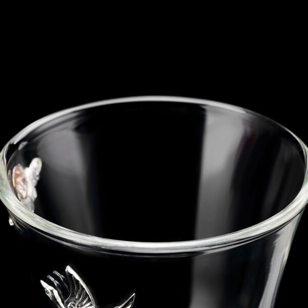 TC1GQ218 4 Flying Crane Tea Tasting Glass Cup