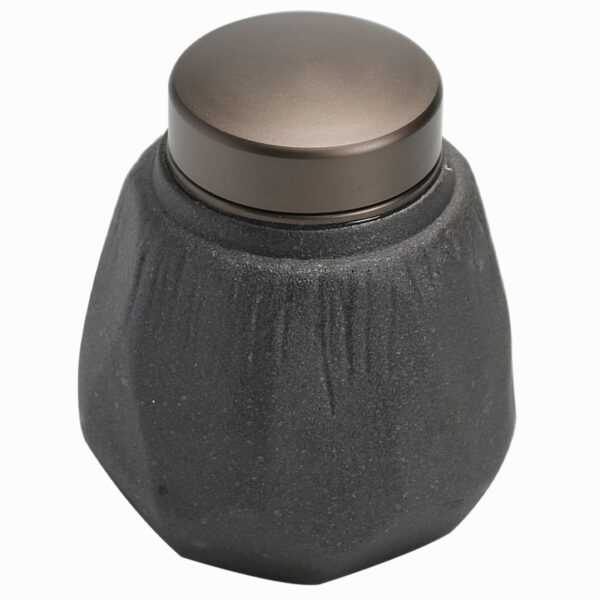 TCD1MT013 0 Crude Pottery Tea Caddy Loose Tea Tin Storage Canister