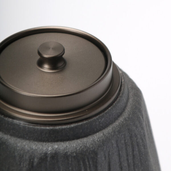 TCD1MT013 8 Crude Pottery Tea Caddy Loose Tea Tin Storage Canister