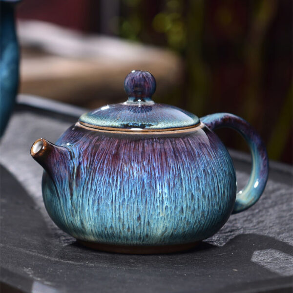 TP1TF002 15 Colorful Kiln Chinese Teapot Ceramic for Kungfu Tea 7.8 Oz