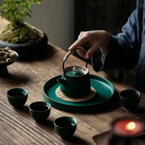 Pure Color Gongfu Tea Set Modern Teapot Set 