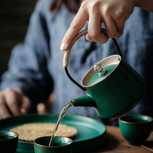 TS0CDW001 dd4 Pure Color Gongfu Tea Set Modern Teapot Set