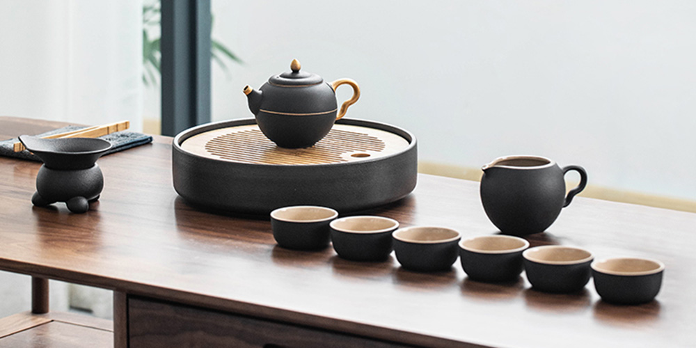 TS0SX034 d1 Riveting Chinese Gongfu Tea Set with Tray