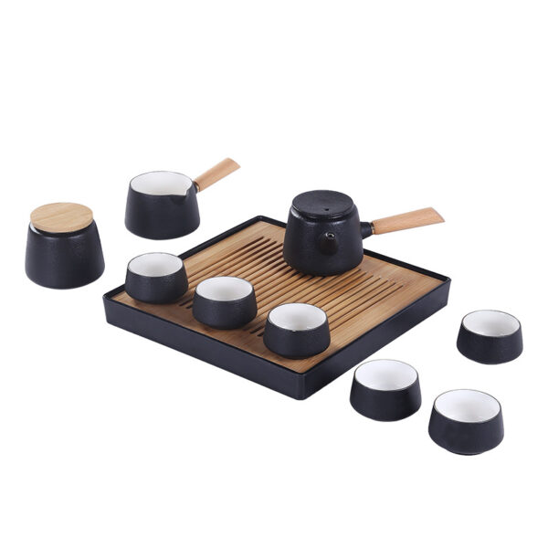 TS1NS001 B1 Pottery Japanese Gongfu Tea Set with Tray Free Customized