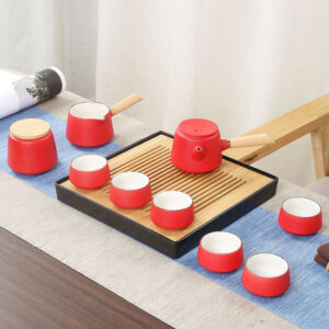 TS1NS001 VV3 Pottery Japanese Gongfu Tea Set with Tray Free Customized