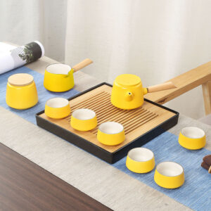 TS1NS001 VV4 Pottery Japanese Gongfu Tea Set with Tray Free Customized