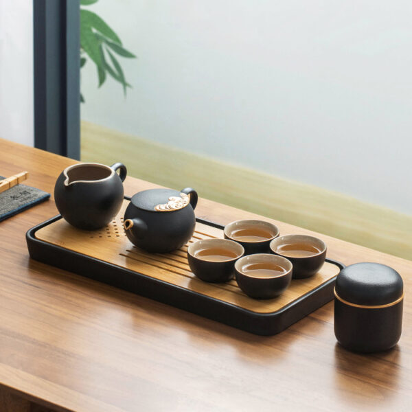 TS1SX001 18 Golden Cloud Chinese Gongfu Tea Set Ceramic