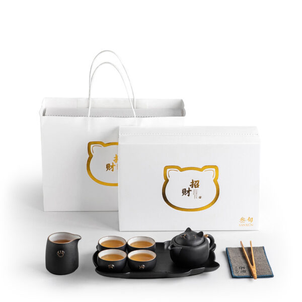 TS1SX002 14 8-piece Cat Chinese Gongfu Tea Set Ceramic Free Customized