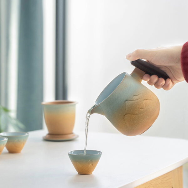 TS1SX004 g2 Mountains Travel Gongfu Tea Set Ceramic with Mug