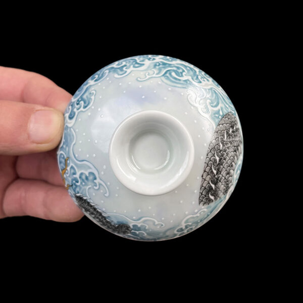 TSB01CC001 4 Jingdezhen Chinese Dragon Gaiwan Tea Set Porcelain 5 Pieces