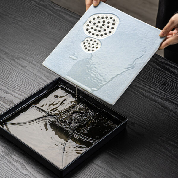Blue Lotus Japanese Tea Set with Tray Kyusu Teapot Set - Image 8