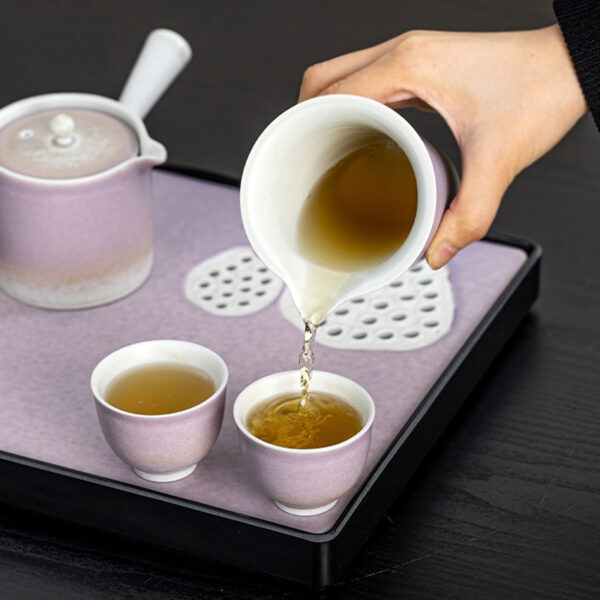 Purple Lotus Japanese Tea Set with Kyusu and Tray - Image 6
