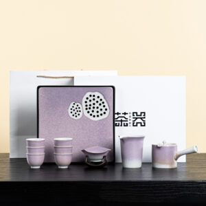 TSB01CC011 V2 Purple Lotus Japanese Tea Set with Kyusu and Tray