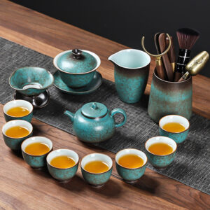 TSB01CC012 V5 Green Vintage Chinese Gongfu Tea Set Ceramic