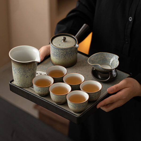 Starlit Sky Japanese Gongfu Tea Set with Tray - Image 2