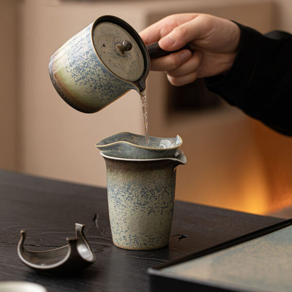 Starlit Sky Japanese Gongfu Tea Set with Tray - Image 5
