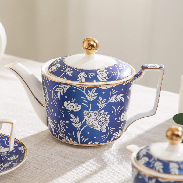 Blooming-flower English Tea Set Porcelain Teapot Set - Image 4