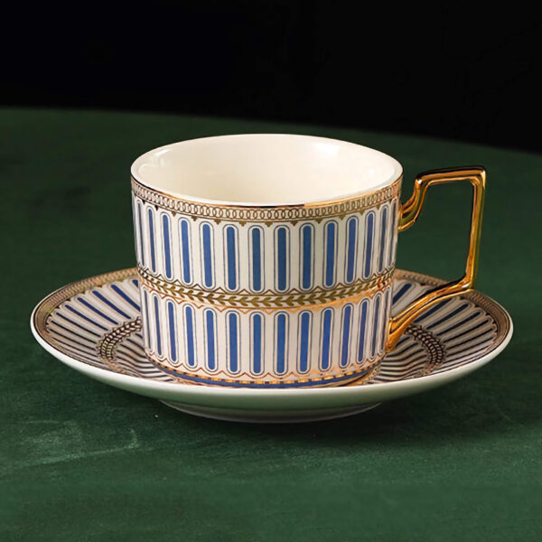 Classic Blue Striped English Tea Set Porcelain Teapot Set - Image 8