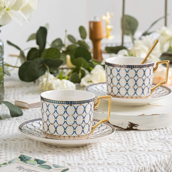 Circles-and-dots Afternoon Tea Set Porcelain Teapot Set - Image 3