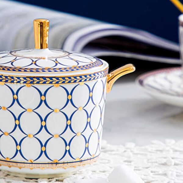 Circles-and-dots Afternoon Tea Set Porcelain Teapot Set - Image 6