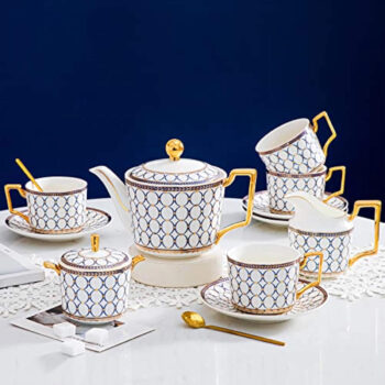 Circles-and-dots Afternoon Tea Set Porcelain Teapot Set