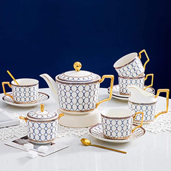 Circles-and-dots Afternoon Tea Set Porcelain Teapot Set