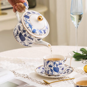 TSB02CC009 1 Classic Blue-and-White English Tea Set Porcelain Teapot Set