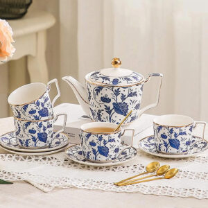 TSB02CC009 V1 Classic Blue-and-White English Tea Set Porcelain Teapot Set