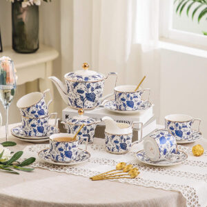 TSB02CC009 V2 Classic Blue-and-White English Tea Set Porcelain Teapot Set