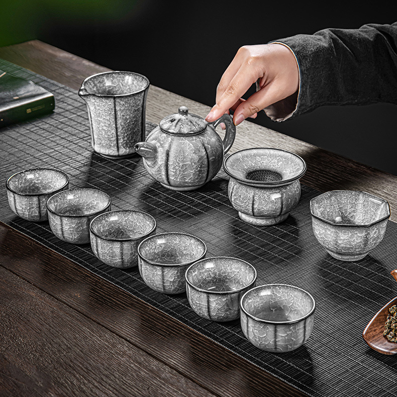 Black Ice Chinese Kung Fu Tea Set Porcelain - Image 2