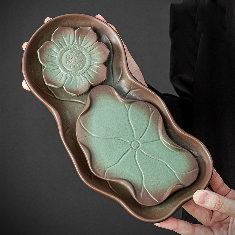 Green Lotus Japanese Tea Set for 2 with Tray - Image 6