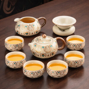 TSB02CC012 V2 Dunhuang Chinese Gongfu Tea Set Porcelain