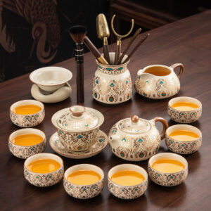 TSB02CC012 V5 Dunhuang Chinese Gongfu Tea Set Porcelain