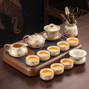 TSB02CC012 V6 Dunhuang Chinese Gongfu Tea Set Porcelain