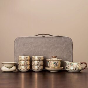 TSB02CC013 V1 Dunhuang Chinese Travel Tea Set Portable with Case