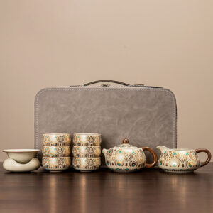 TSB02CC013 V2 Dunhuang Chinese Travel Tea Set Portable with Case