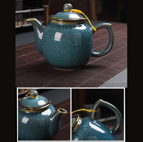 TSB0BB006 1 Kiln Change Chinese Gongfu Teapot Set Porcelain
