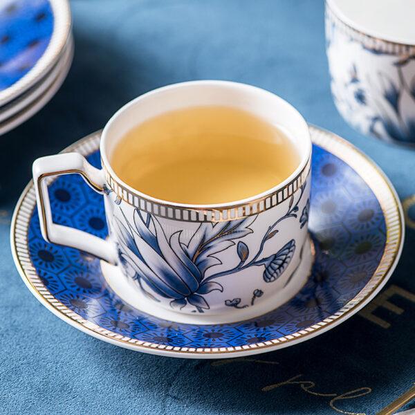 TSB11BB001 5 Vintage Blue White English Tea Set Bone China Coffee Set