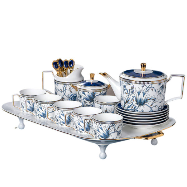 TSB11BB001 D1 Yucca Bone China English Tea Set Blue and White