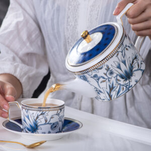 TSB11BB001 D3 Vintage Blue White English Tea Set Bone China Coffee Set
