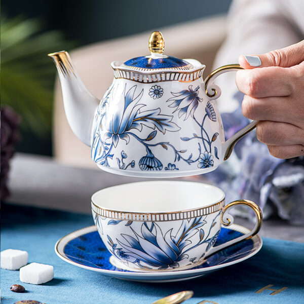 TSB11BB002 3 Vintage Blue White Tea Set for One Porcelain