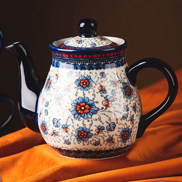 TSB11BB003 1 10-Piece Flowers Polish Teapot Set Porcelain Tea Set