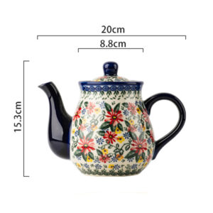 TSB11BB003 D5 10-Piece Flowers Polish Teapot Set Porcelain Tea Set