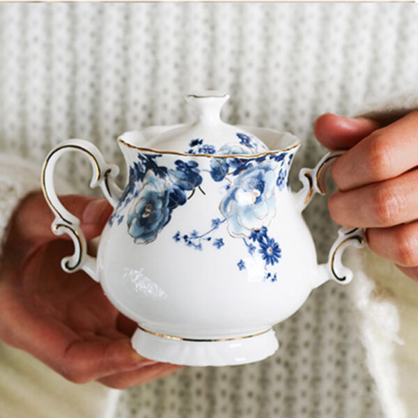 TSB11BB005 6 Blue White Flower English Tea Set Bone China Coffee Set